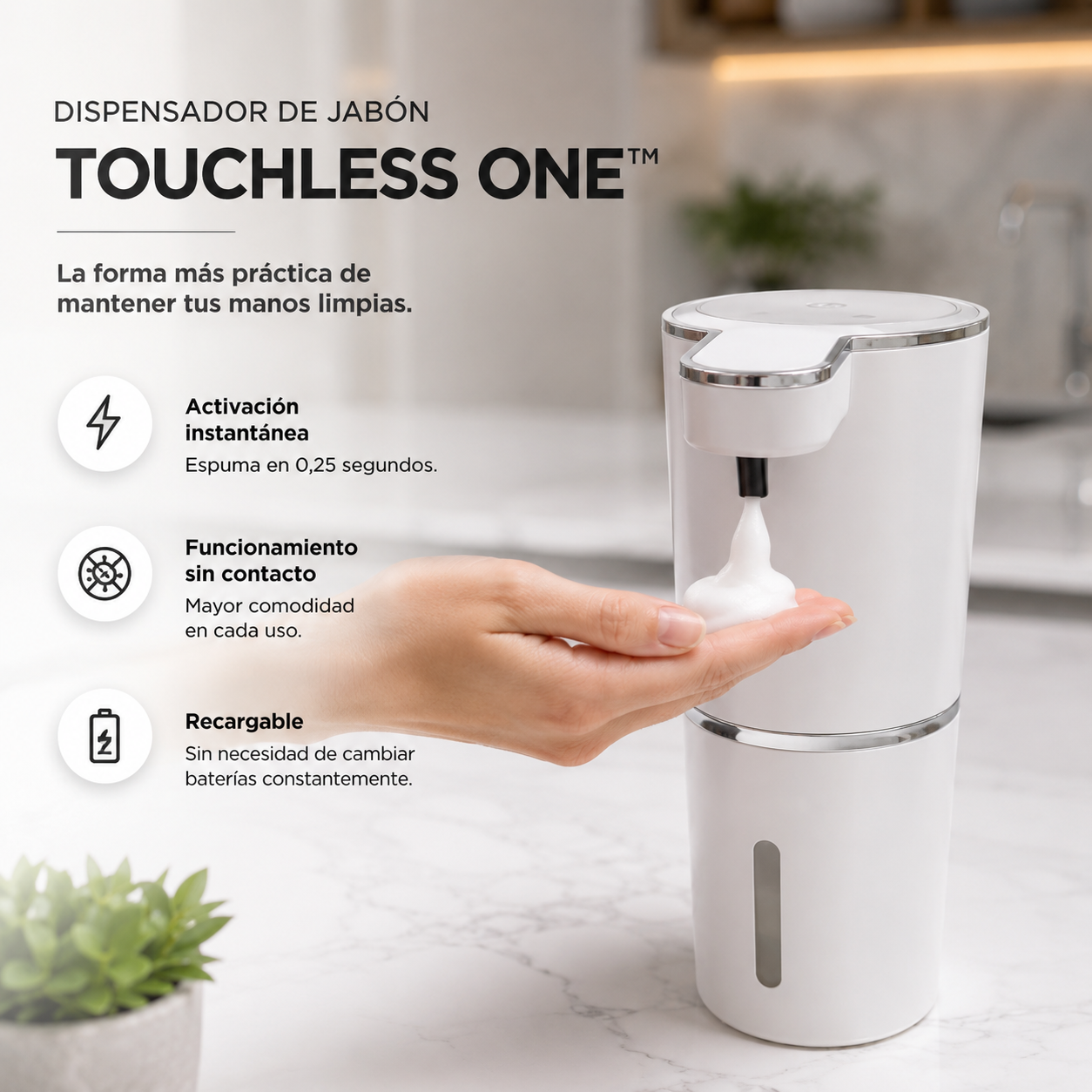 DISPENSADOR DE JABÓN TOUCHLESS ONE™