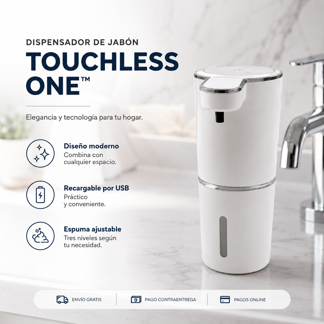DISPENSADOR DE JABÓN TOUCHLESS ONE™